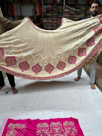 Fabulous white Pink Contrast Lehenga