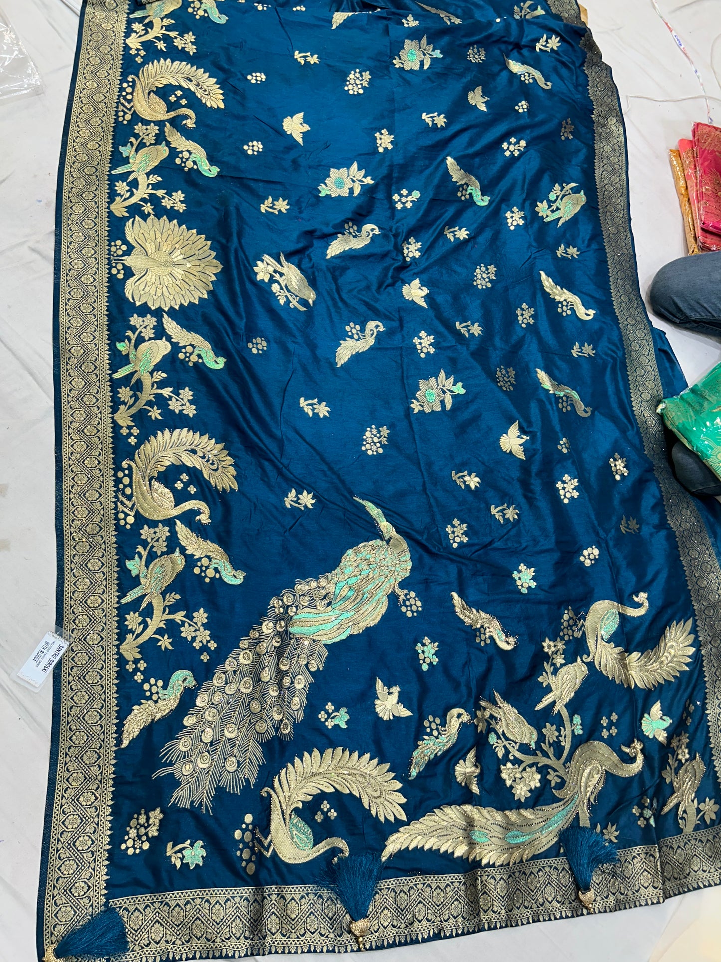 Peacock dark blue saree