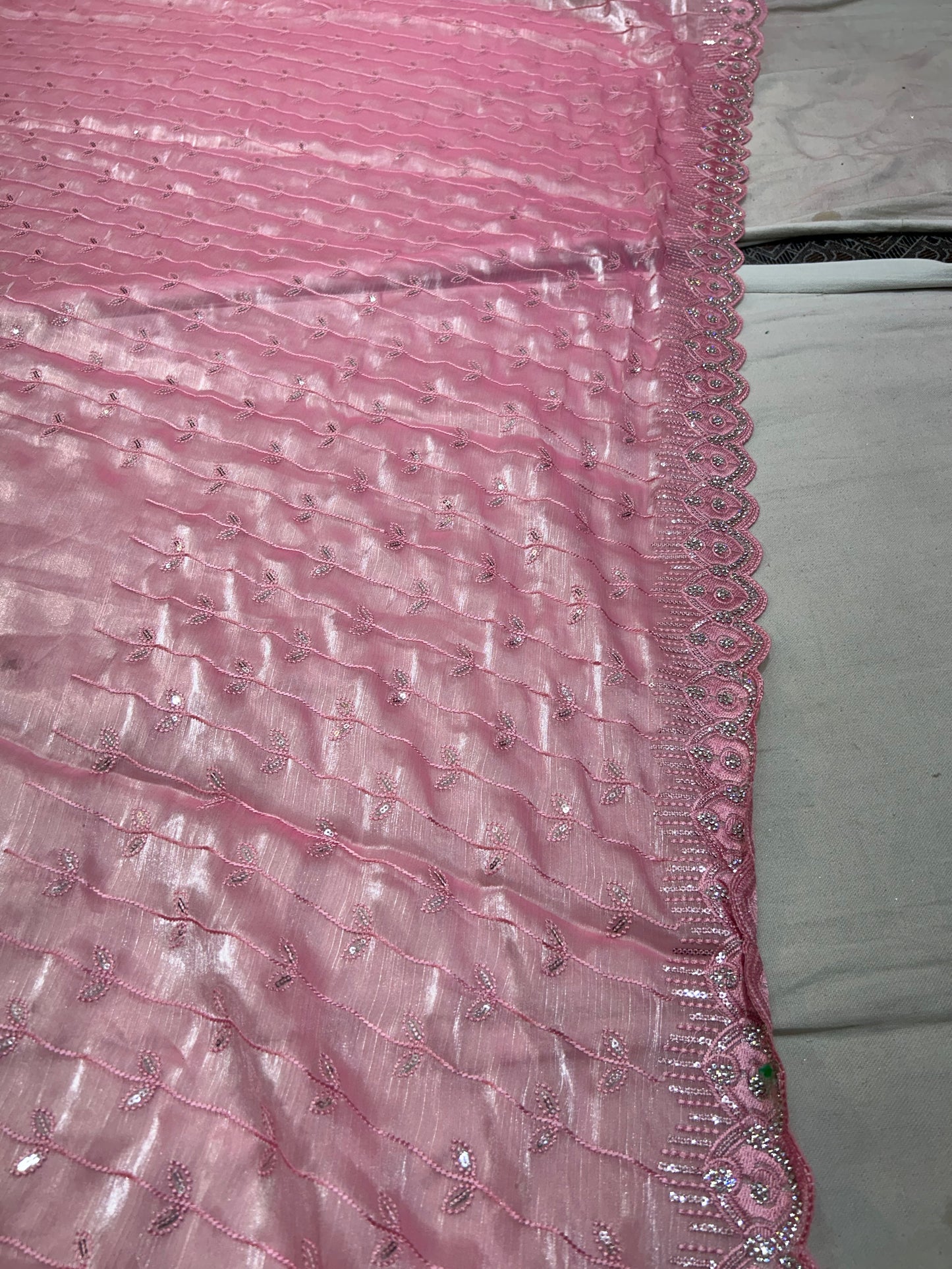 Fabulous baby pink saree