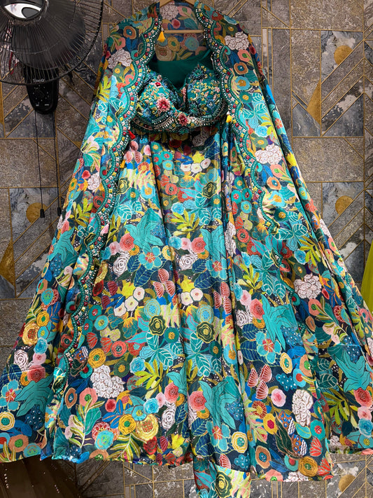 Lovely Floral bluish Lehenga �