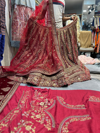 Amazing maroon Bridal Lehenga