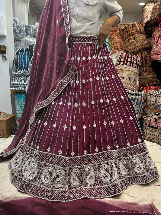 Attractive Purple Violet Lehenga 💖