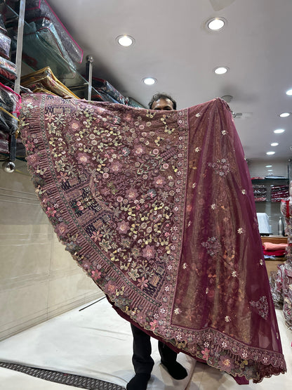 Superb rust pink lehenga