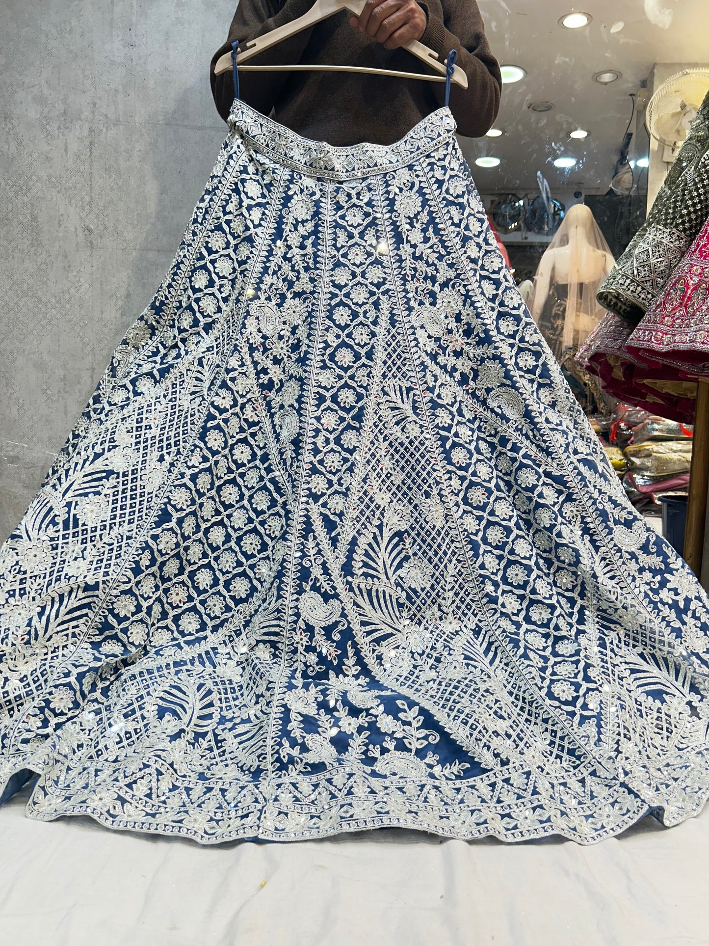 Glamorous silver blue Lehenga