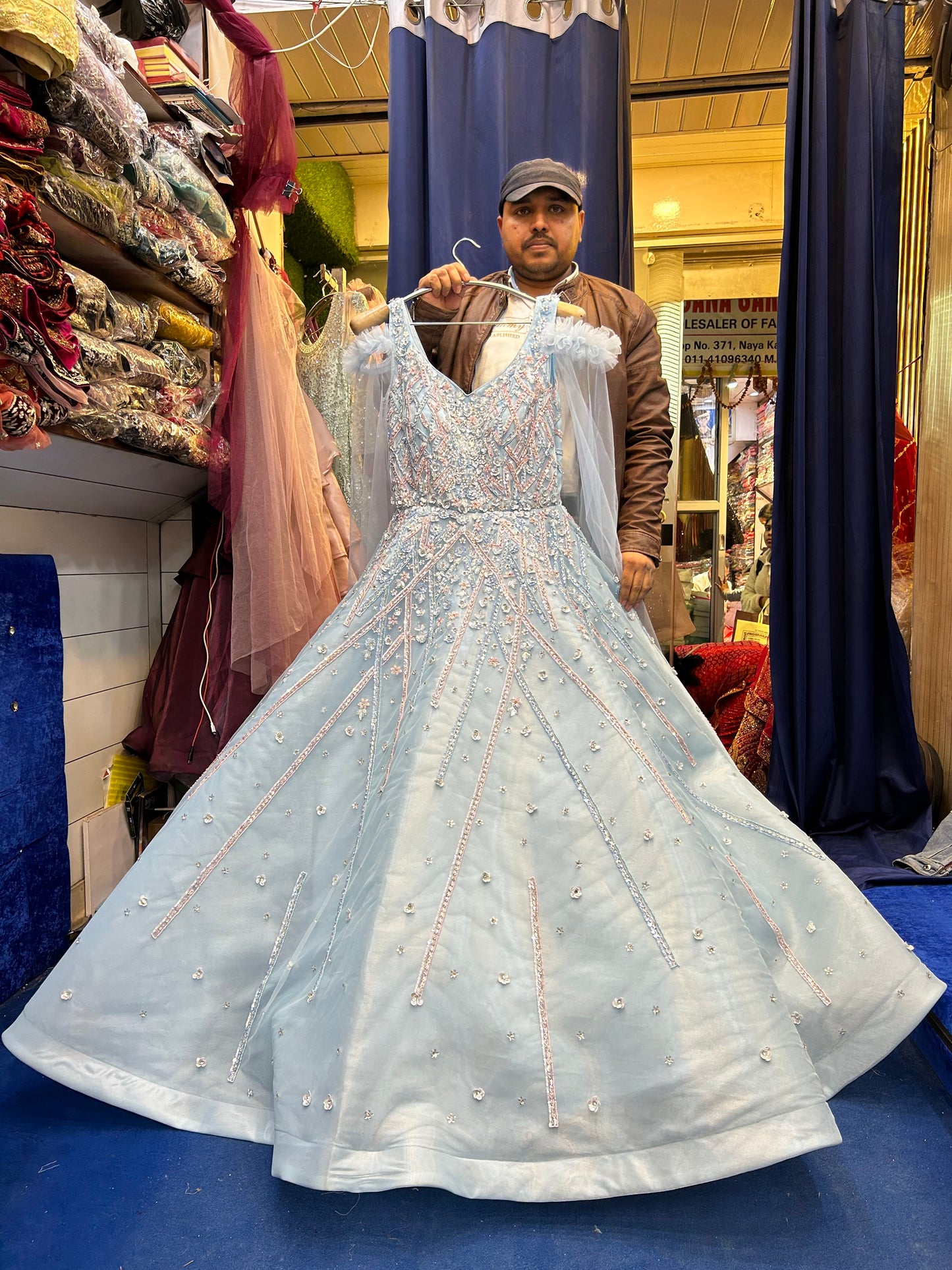 Eye catching blue gown