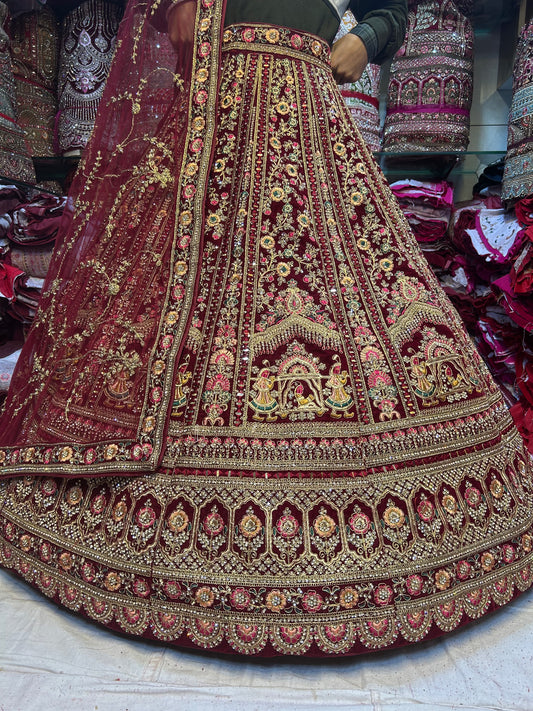 Algo diferente granate doli barat lehenga