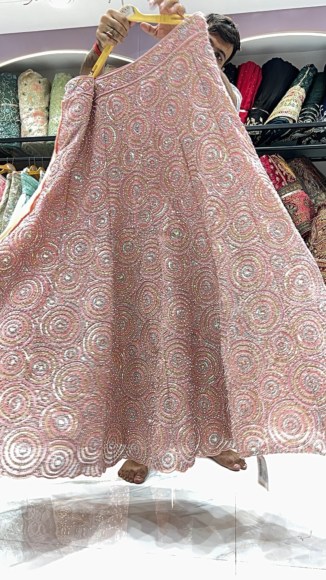 Designer peach lehenga