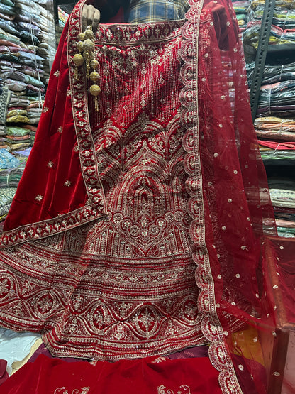 Delightful red bridal lehenga