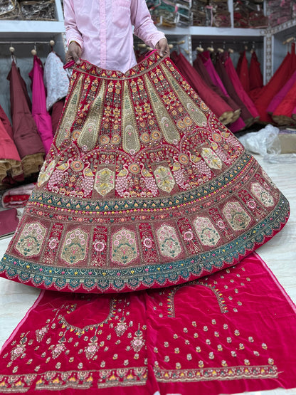 Something different red bridal lehenga