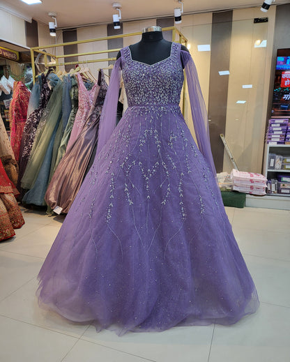 Premium Lilac purple pink gown