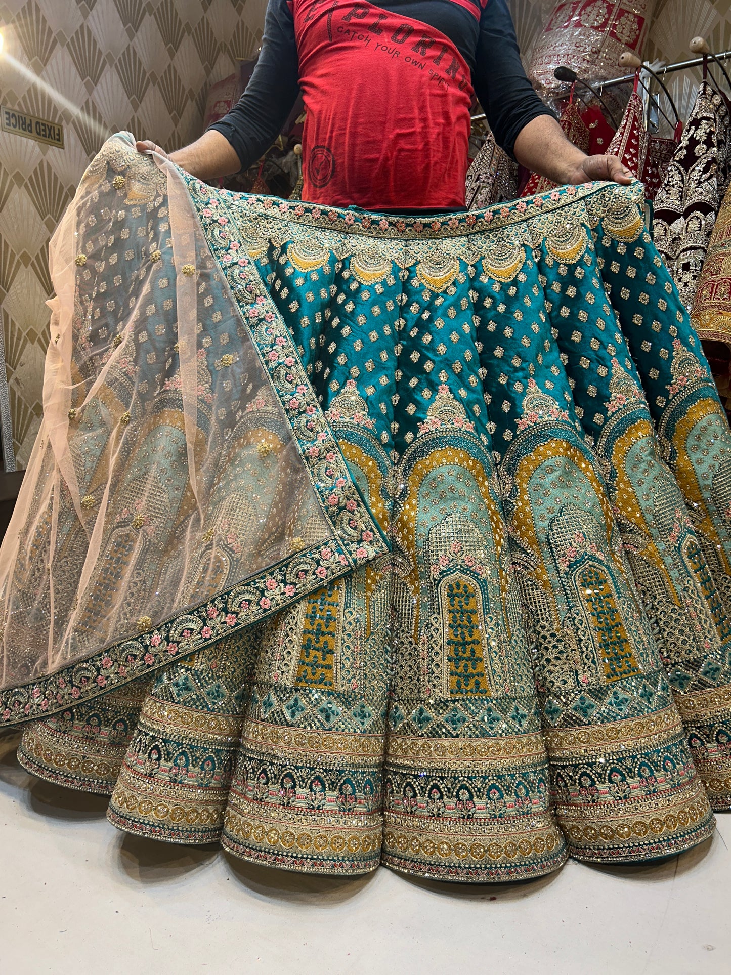 Blue Ball Bridal Lehenga