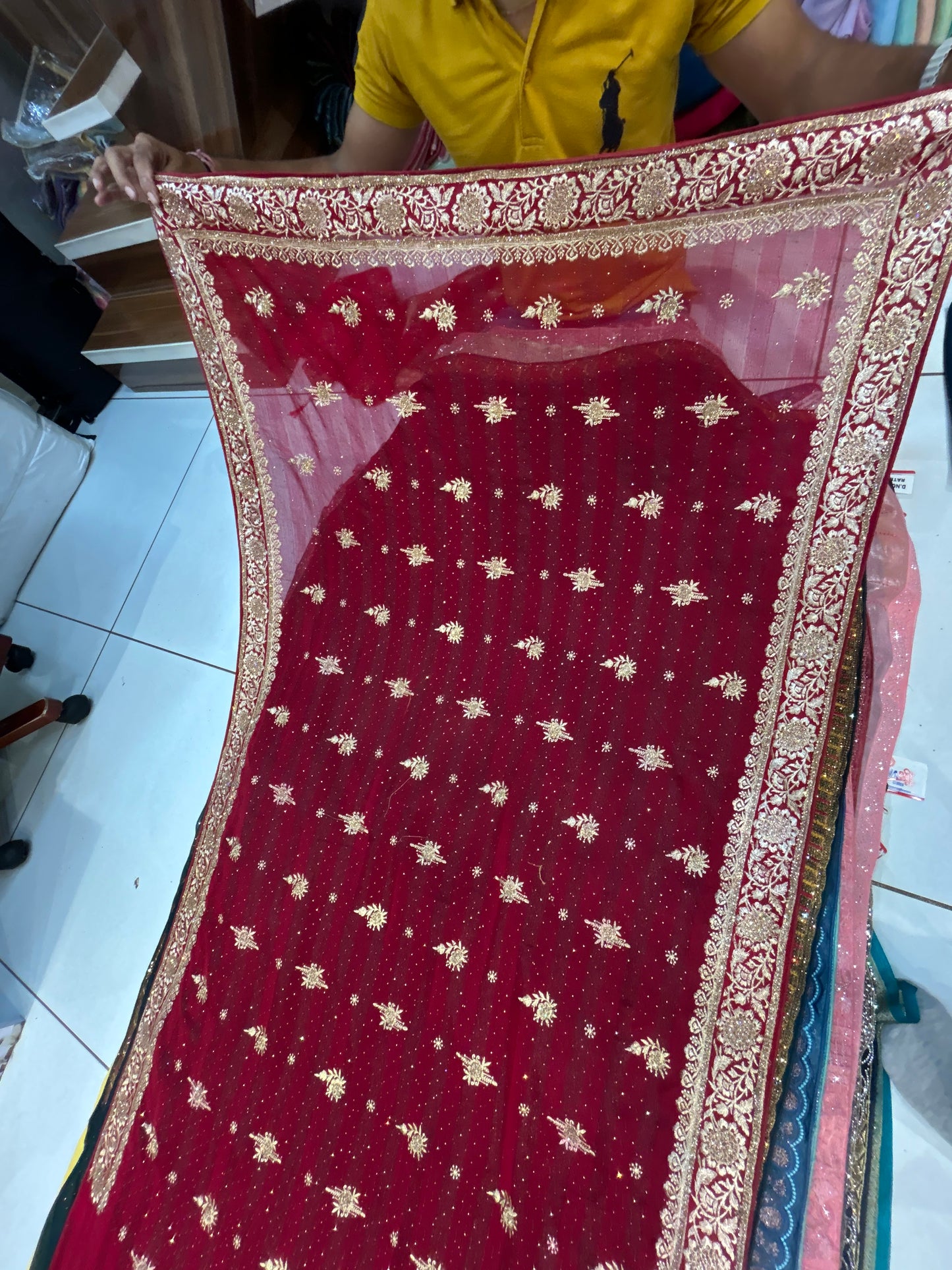 Maroon Designer saree