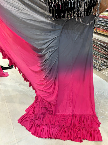 Blogbuster Red and black fancy saree 🥰