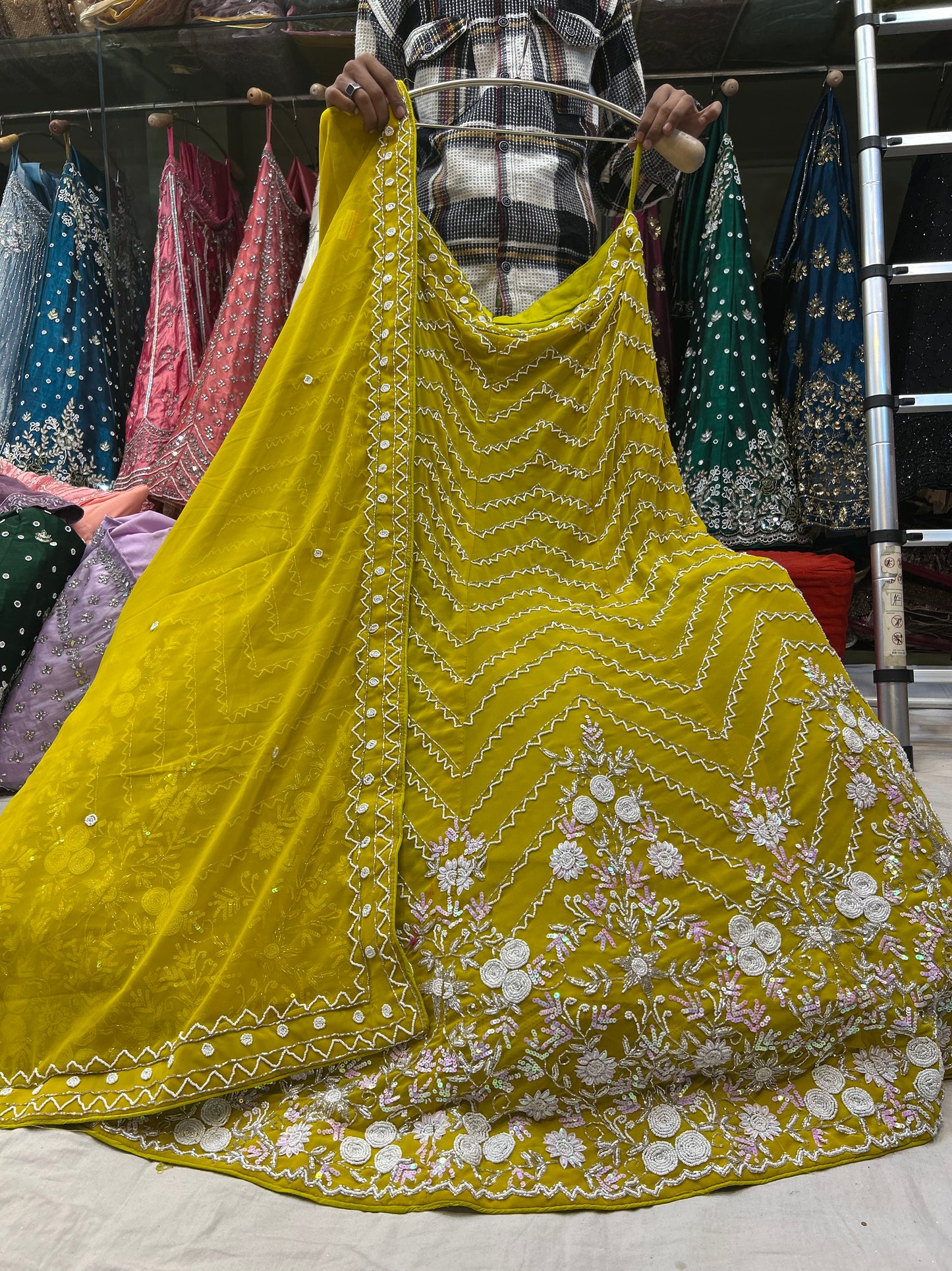 Fabulous yellow haldi mehendi Lehenga