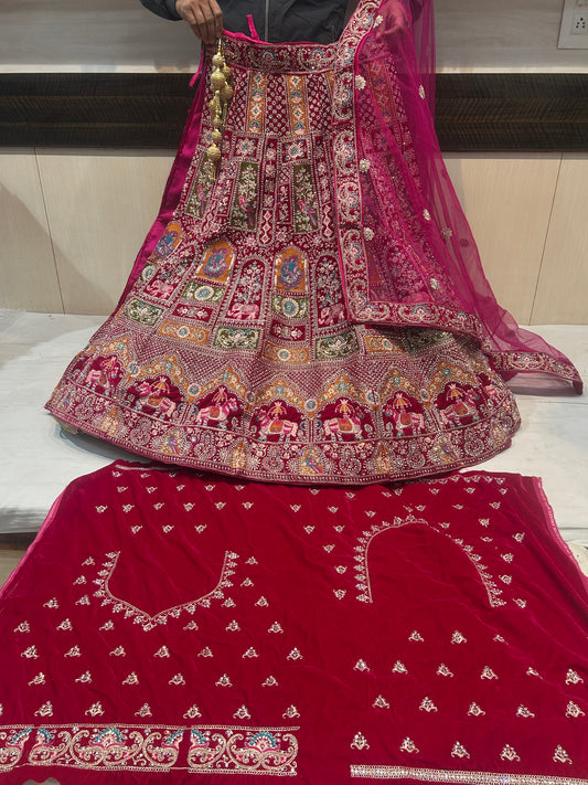 Lovely red doli barat rajwada bridal lehenga