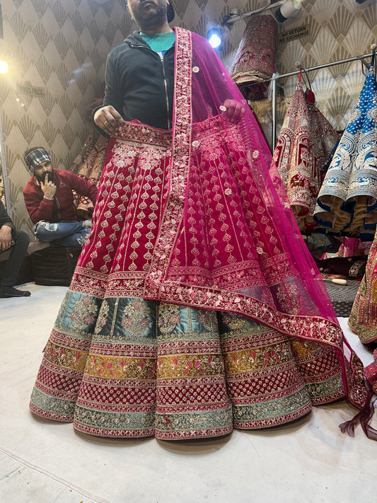 Pink Green Designer Lehenga ❤️