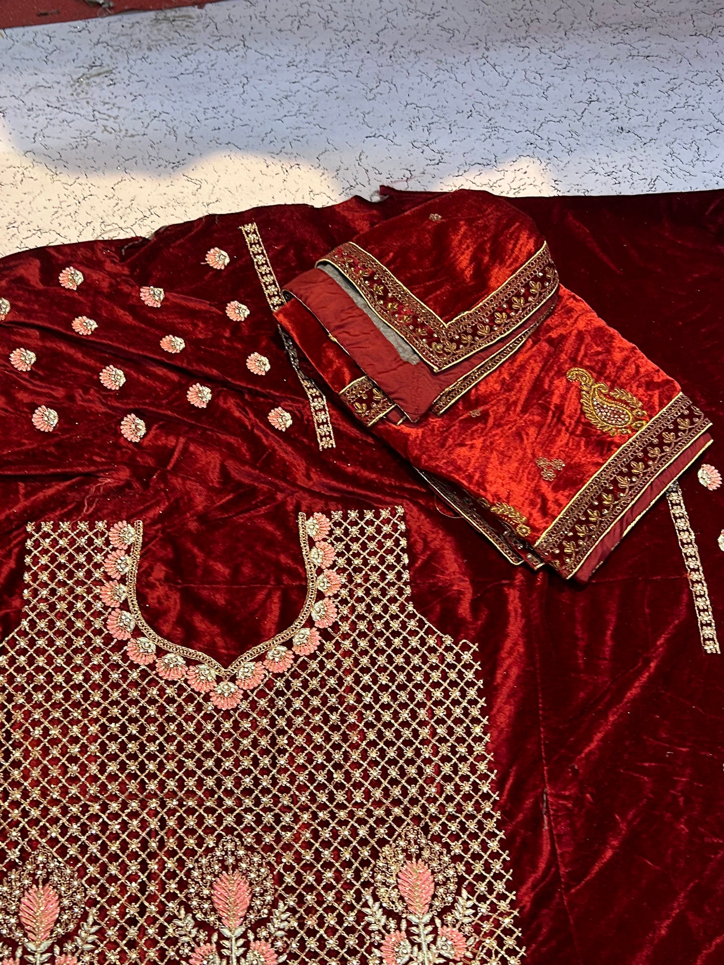 Gorgeous maroon bridal lehenga