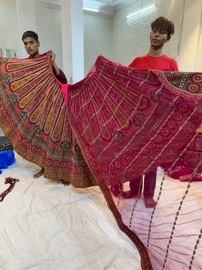 Dark pink bridal Lehenga