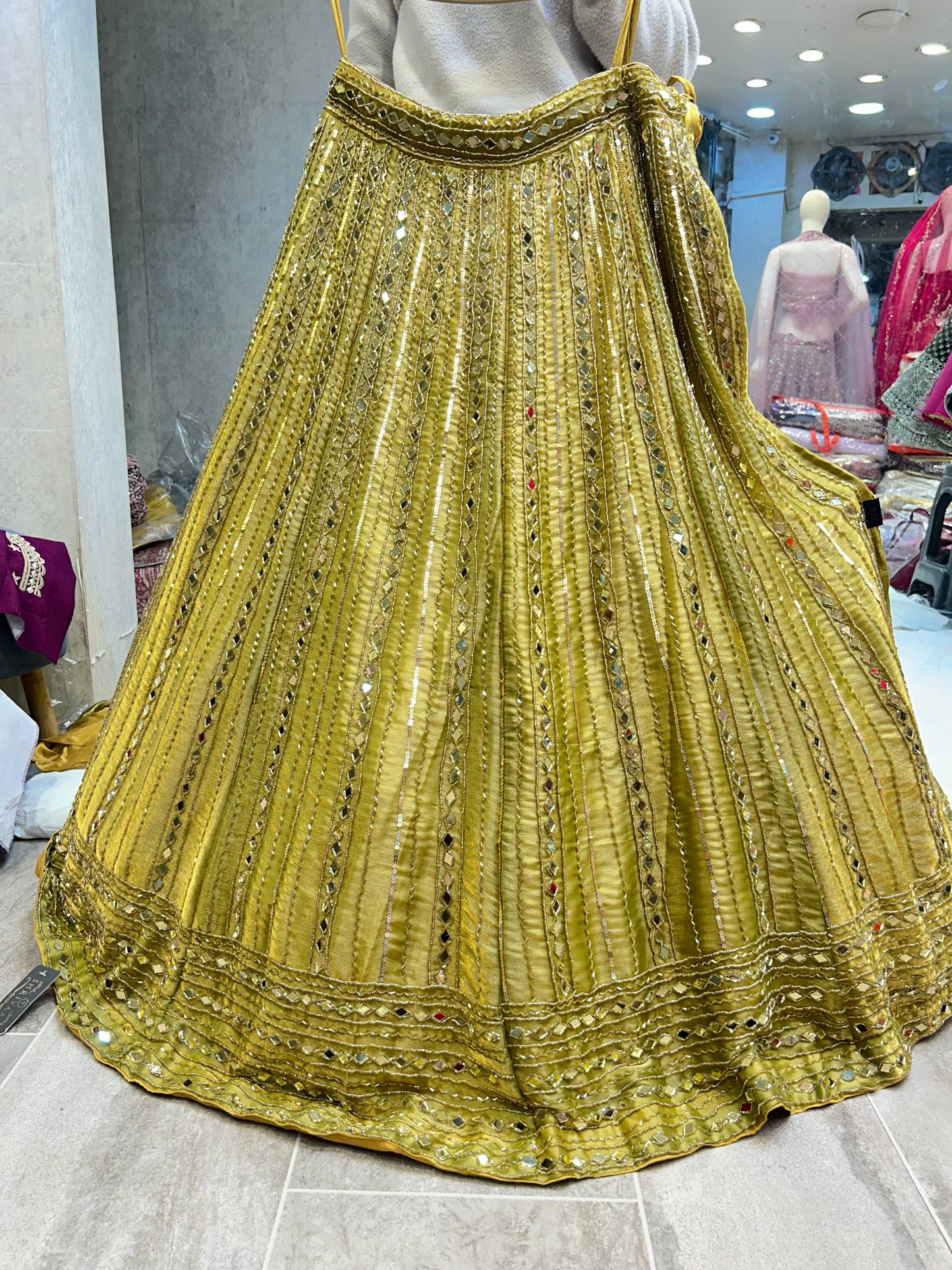 Delighful golden yellow lehenga