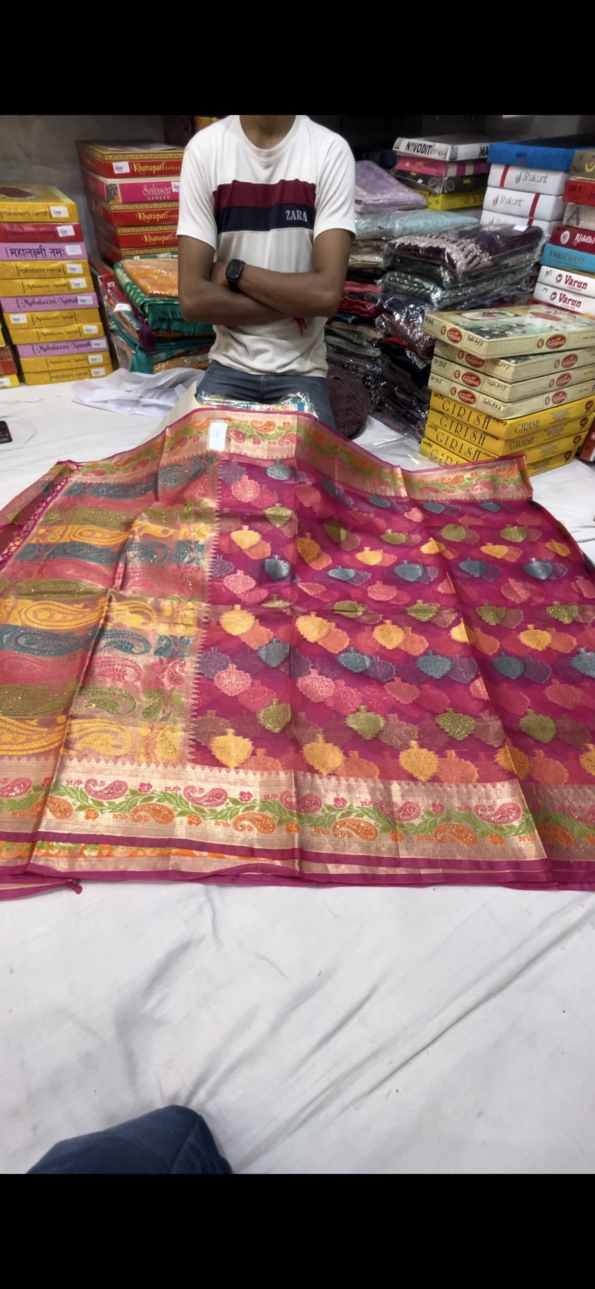 Golden Yellow haldi mehendi saree