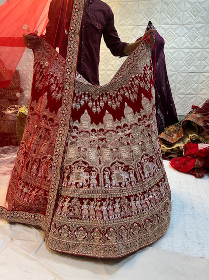 Doli barat red bridal Lehenga