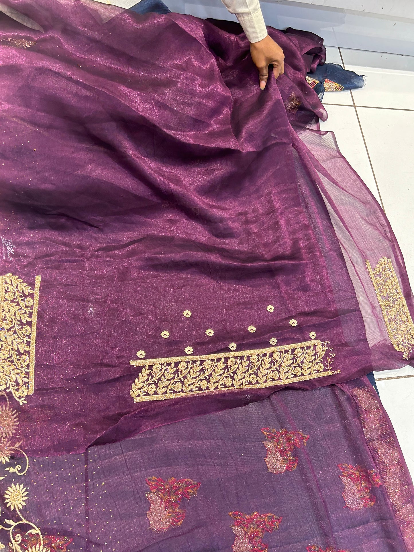 Violet purple saree