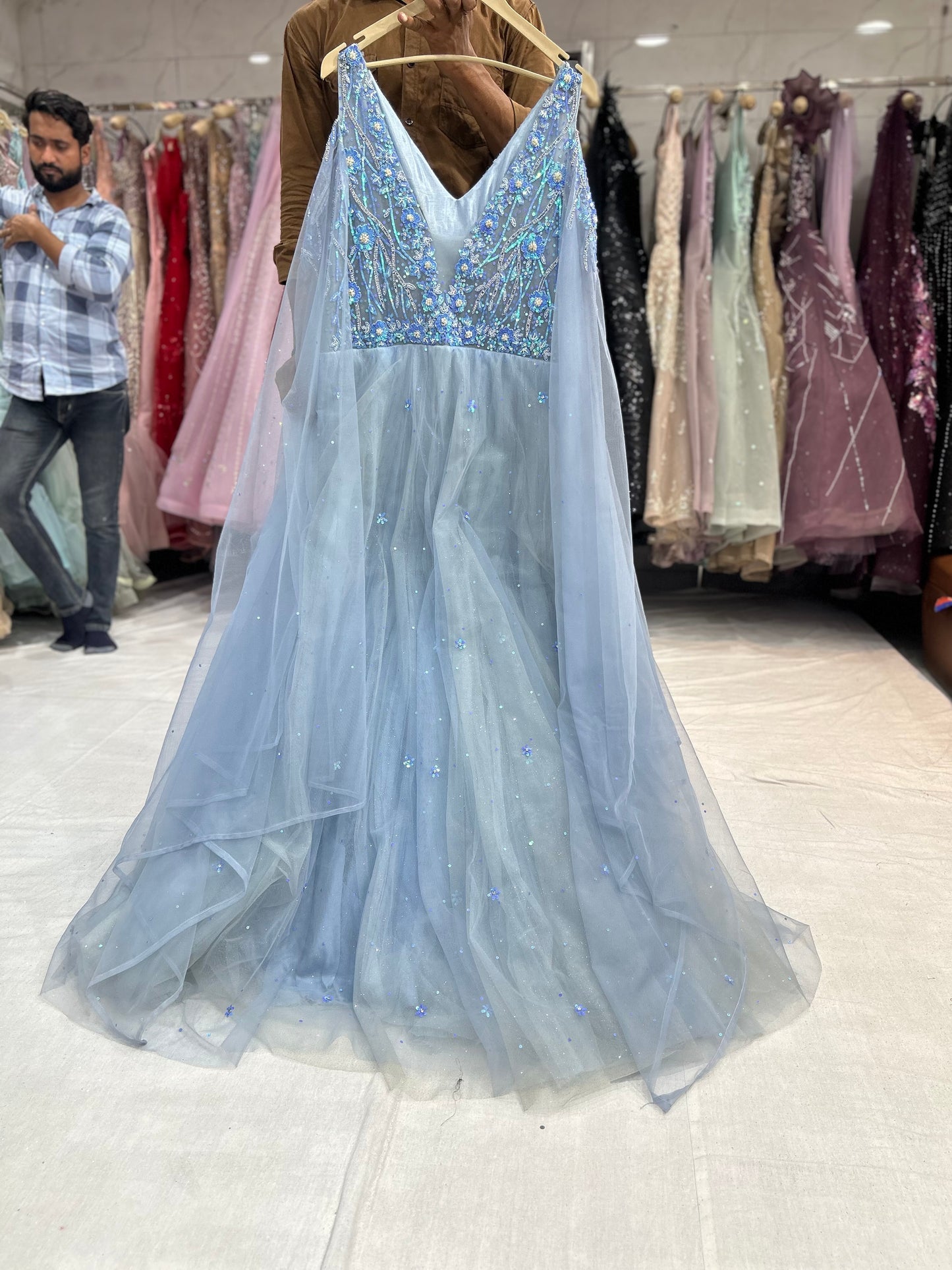 Fabulous Flairy blue Gown