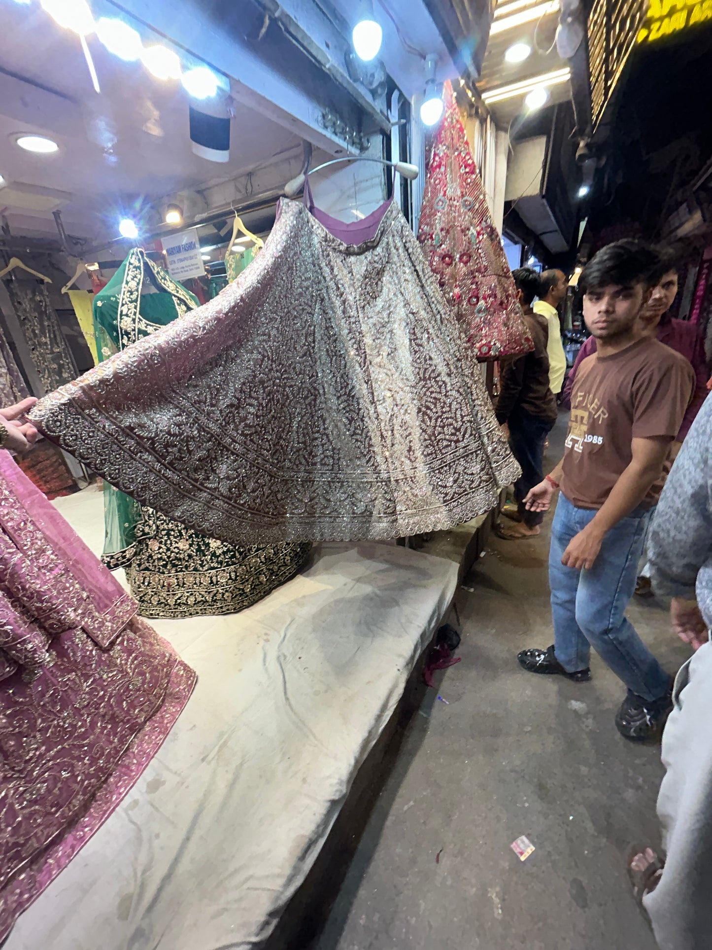 Glamorous baby pink Handwork Zardozi Dabka lehenga