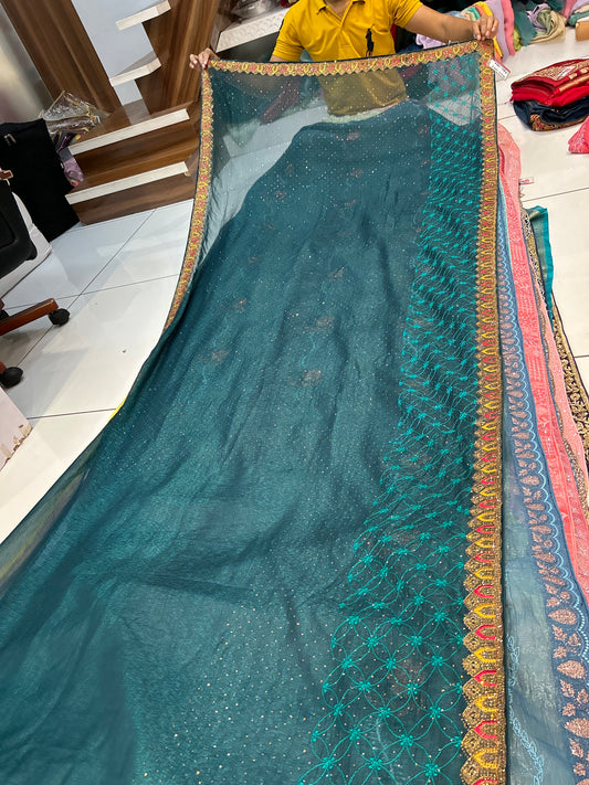 Aqua Green saree