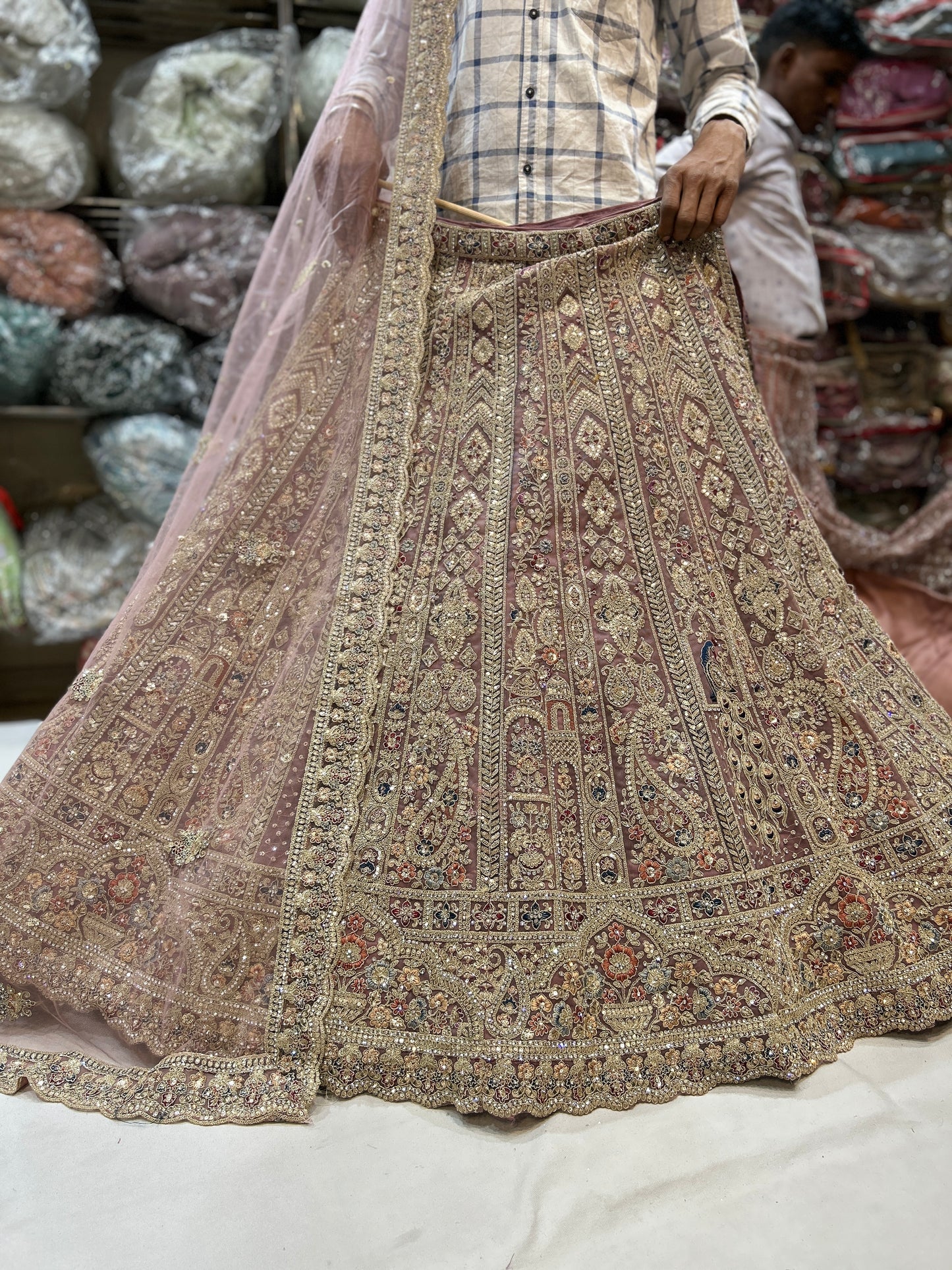 Beautiful rust peacock lehenga