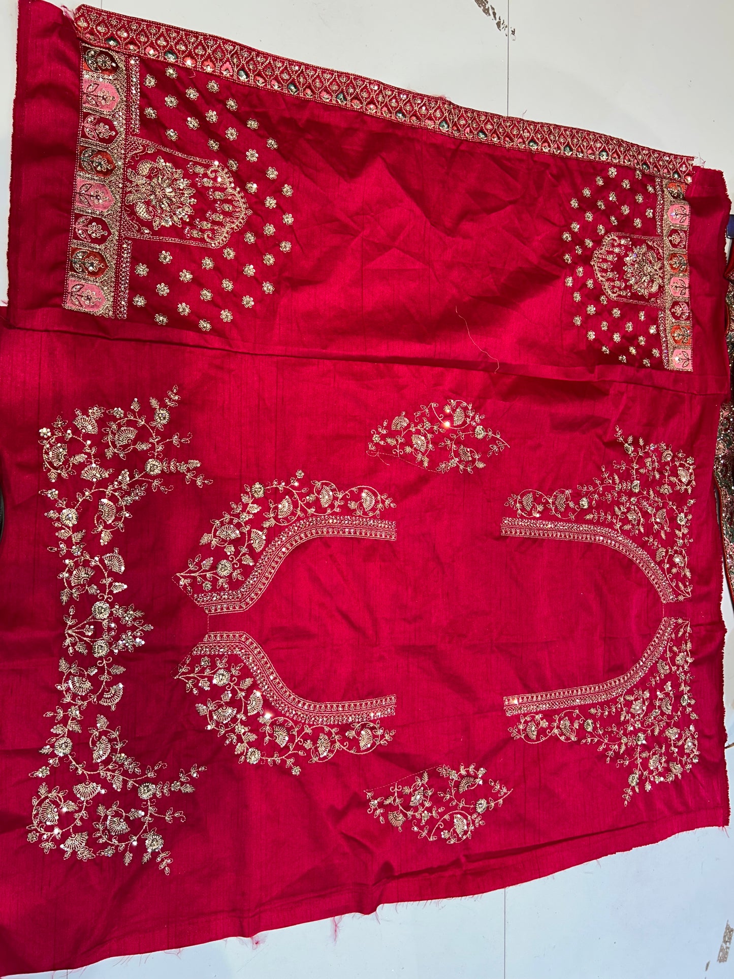 Tremendous red bridal lehenga