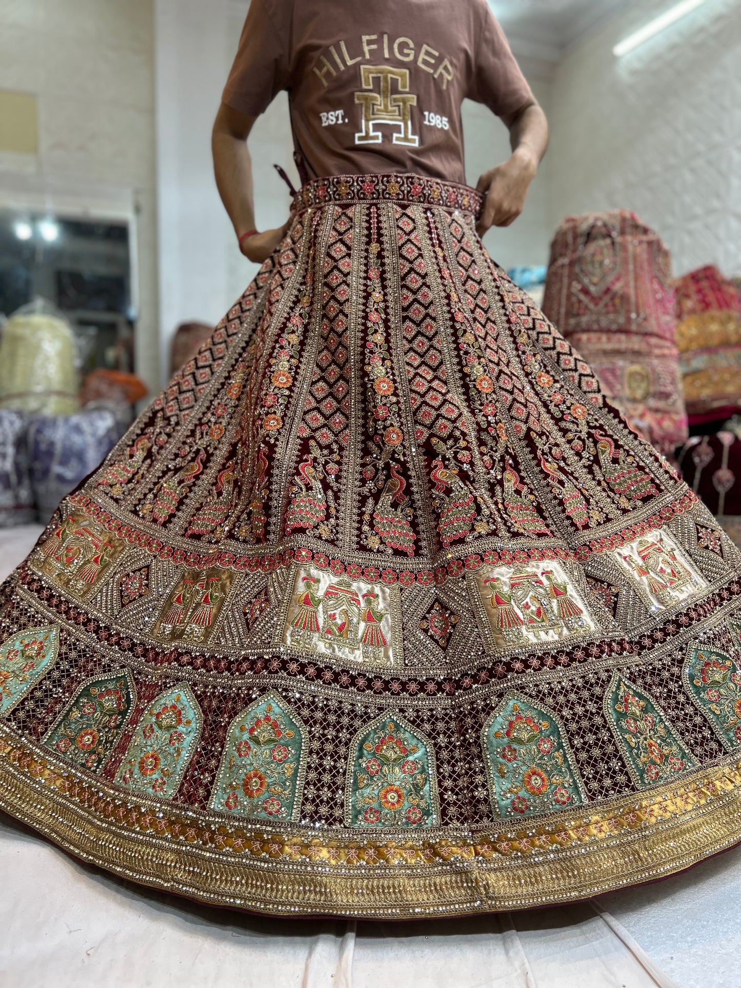 Fantastic maroon doli barat bridal lehenga