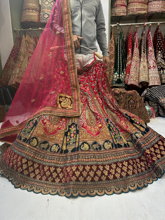 Lehenga rosa real