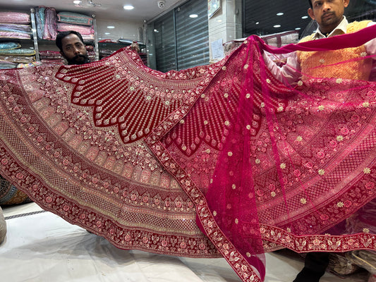 Linda jhumka roja nupcial Lehenga