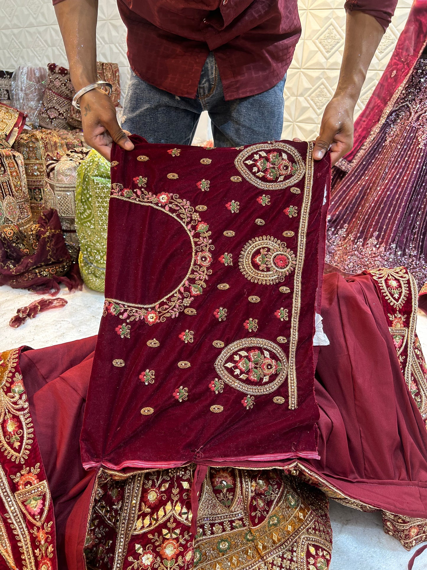 Lovely maroon bridal Lehenga