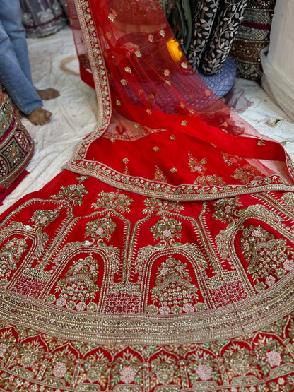 Pure Handwork Red lehenga