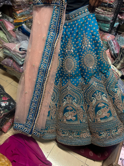 Designer blue Gajraj lehenga