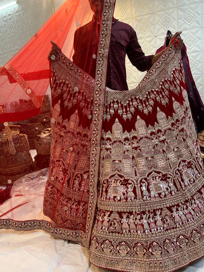 Doli barat red bridal Lehenga