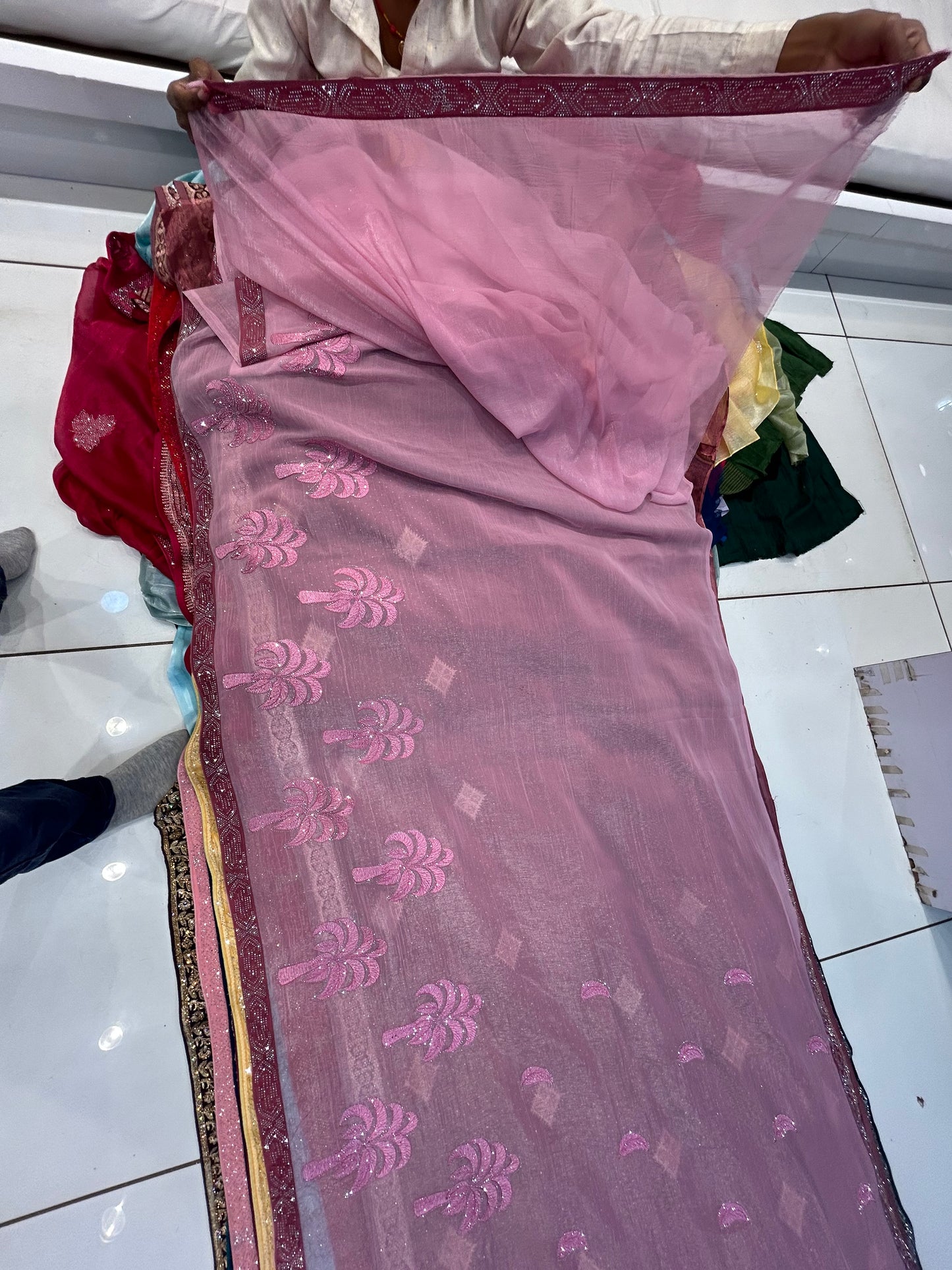 Fair Baby pink saree