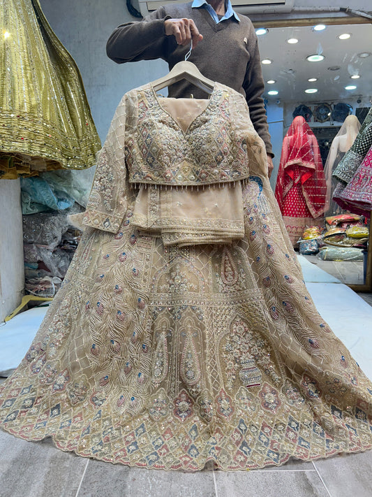 Amazing beige peach skin Lehenga