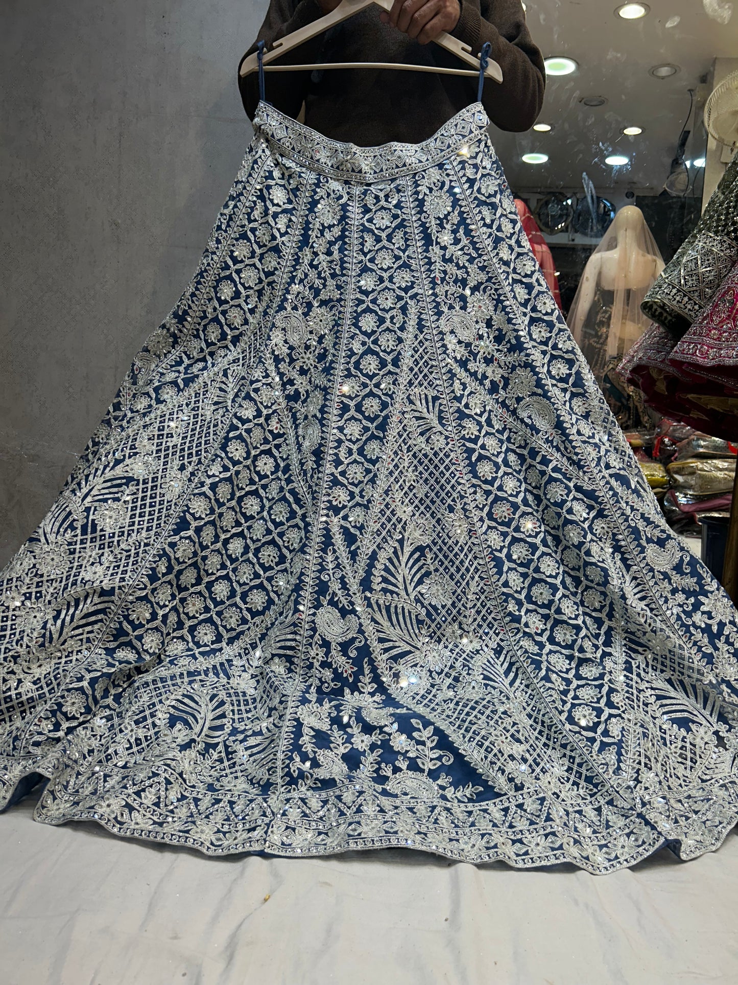 Glamorous silver blue Lehenga