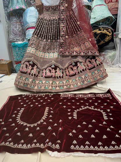 Maroon Doli Barat Lehenga 💖