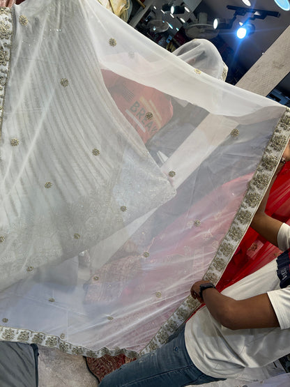 Something different white Lehenga