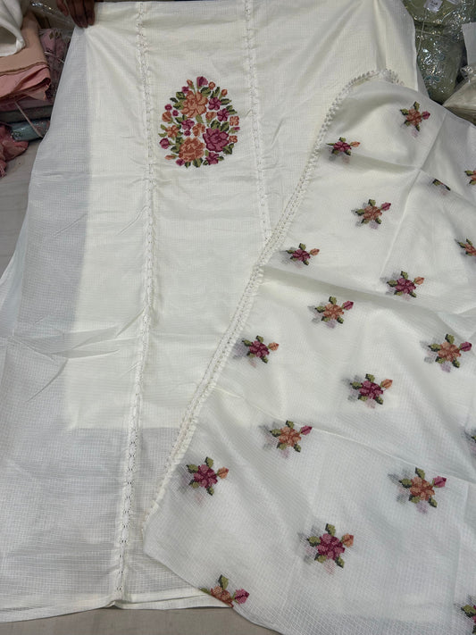 White lovely Unstitched Suit �