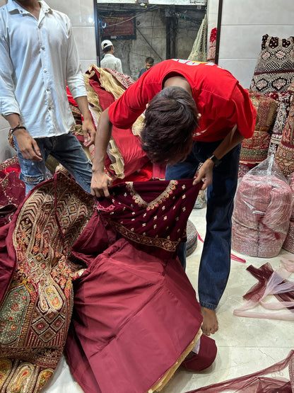 Latest maroon bridal lehenga