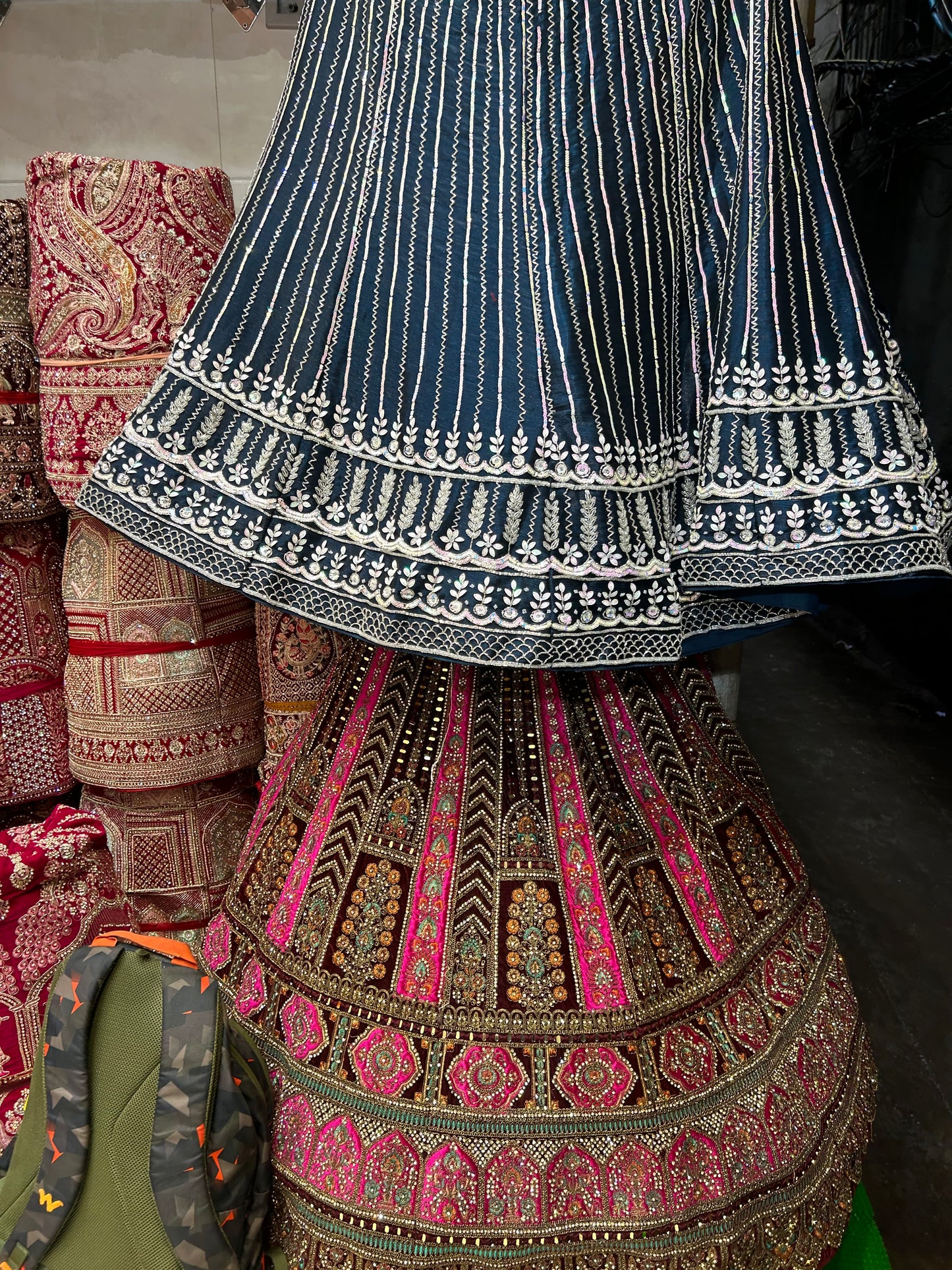 Heavy pink handwork bridal Lehenga