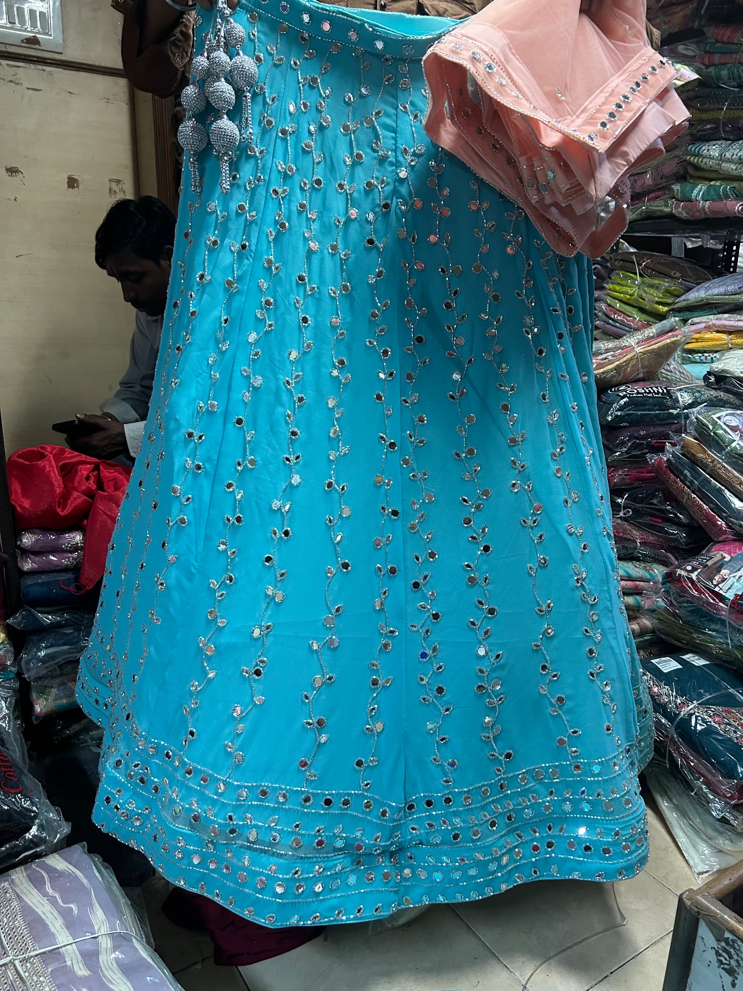 Lehenga elegante en color azul cielo 😍