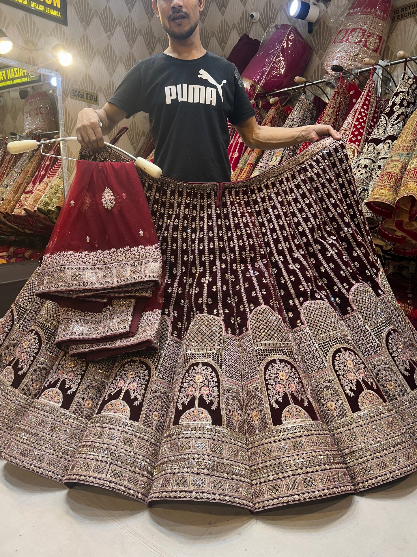 Maroon Heavy Bridal Lehenga