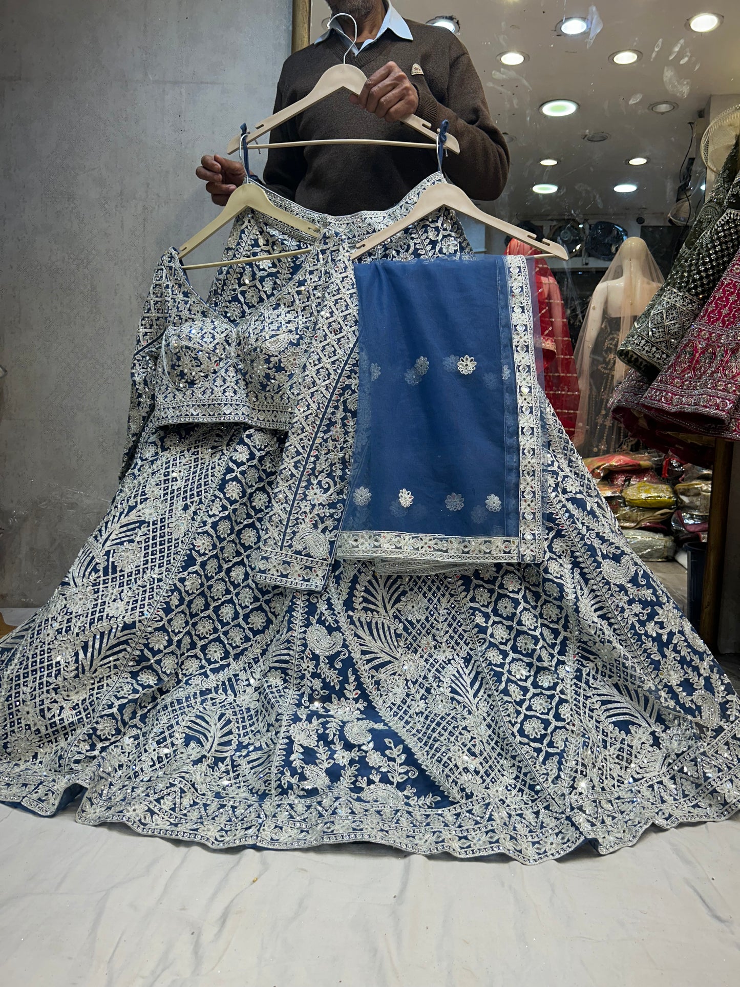 Glamorous silver blue Lehenga