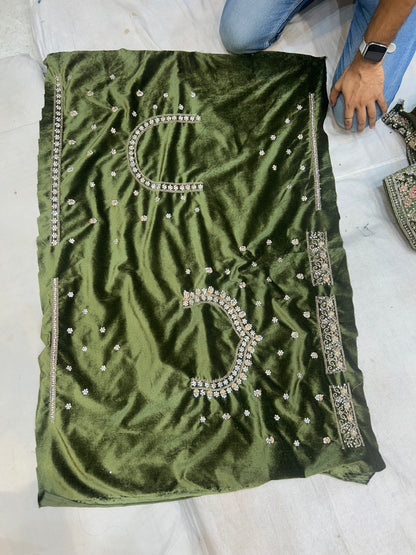 Pista green Lovely famous jhumka Lehenga